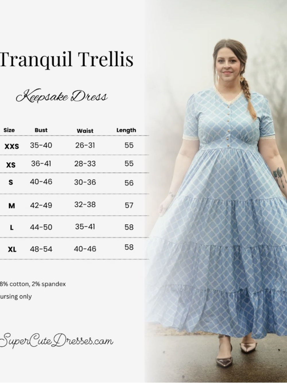 Keepsake Dress - Light Blue nursing friendly